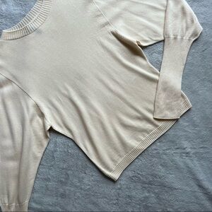 The Row Ciranne Wool Cashmere Designer Pullover Sweater White Ivory Medium Sz M